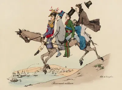 Promenade militaire by Pierre Langlumé, 1830 — digital art print download