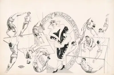 Женщина-клоун. Акробаты на брусьях by Рассел, Морган и Ко, 1900 — digital art print download