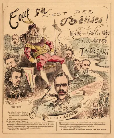 Tout ça c'est des Bêtises Revue de l'Année 1869 en 12 actes et 365 tableaux by Valentin Achille Lemot — digital art print…