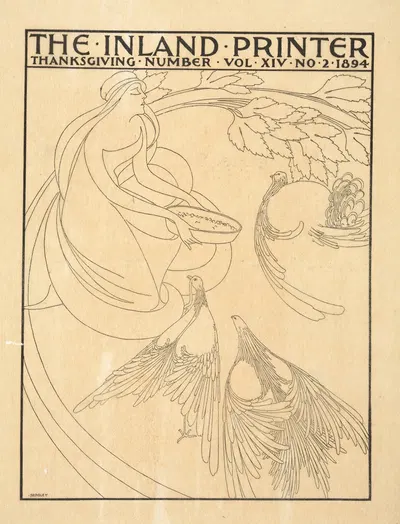 The Inland Printer cover design [Thanksgiving issue, vol. XIV, no. 2, 1894]. by Уилл Брэдли, 1894 — digital art print…
