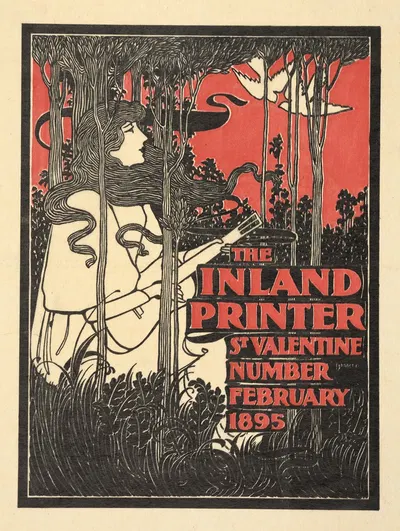 The Inland Printer cover design [Valentine issue, February 1895]. by Уилл Брэдли, 1895 — digital art print download