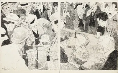 Две формы азартных игр; слева фондовый рынок, справа казино by Уилл Кроуфорд, 1912 — digital art print download