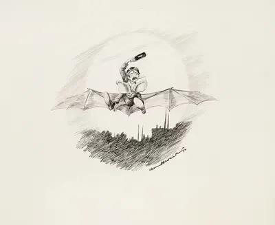 Вперед на летучей мыши by Уильям Генри Уокер, 1896 — digital art print download