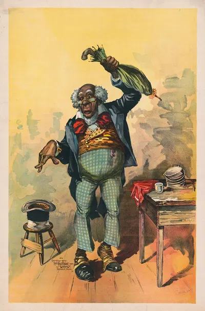 Старик с зонтом и цилиндром by Кэлверт Литографическая Компания, 1890 — digital art print download