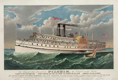 The grand new steamboat Pilgrim; the largest in the world by Charles Richard Parsons, 1883 — digital art print download