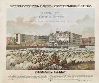 International Hotel with new parlors on the rapids by Clay, Cosack & Co., 1876 — digital art print download