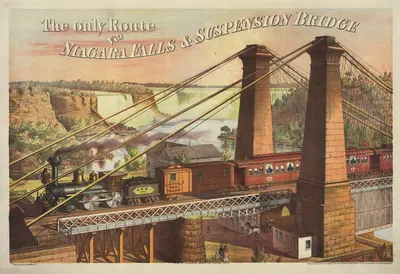 The only rout via Niagara Falls & Suspension Bridge by Клей, Косаки и Ко., 1876 — digital art print download
