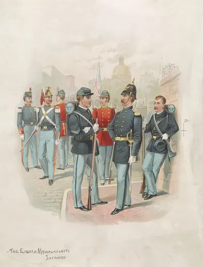 Восьмой Массачусетский пехотный полк by Г. Х. Бюк и Ко., 1895 — digital art print download