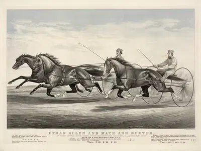 Ethan Allen and Mate and Dexter; In their wonderful race, over the fashion course, L.I. June 21st 1867 by John Cameron,…