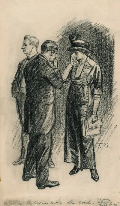 –Сказал ей, что счет потерян. Она заплакала by Джон Слоун, 1913 — digital art print download