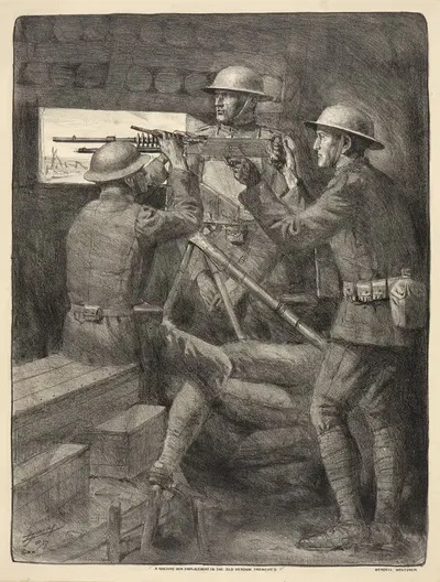 Пулеметная точка в старых окопах Вердена by Люсьен Жона, 1927 — digital art print download