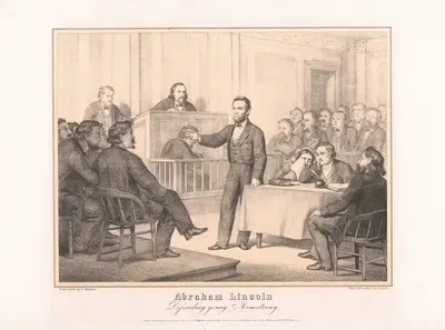 Авраам Линкольн. Защита молодого Армстронга by Теодор Шрейдер, 1865 — digital art print download