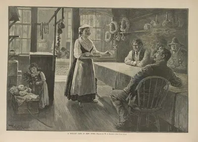 A Sicilian café in New York by William Allen Rogers, 1889 — digital art print download