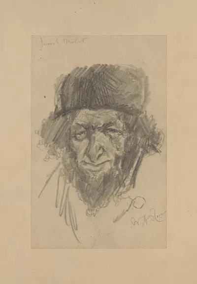 Bearded Jewish man in hat, facing straight ahead by William Allen Rogers, 1889 — digital art print download