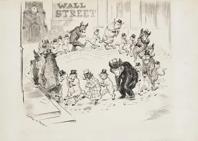 Great activity in Wall Street by William Allen Rogers, 1908 — digital art print download
