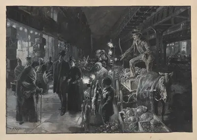 Ninth Avenue, Saturday night market by William Allen Rogers, 1890 — digital art print download