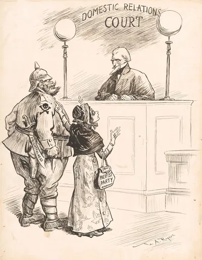 The honeymoon is over ; he gave me a black eye at Carnegie Hall by William Allen Rogers, 1917 — digital art print download