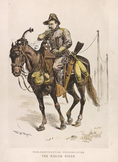 Vice-presidential possibilities–The Rough Rider by William Allen Rogers, 1900 — digital art print download