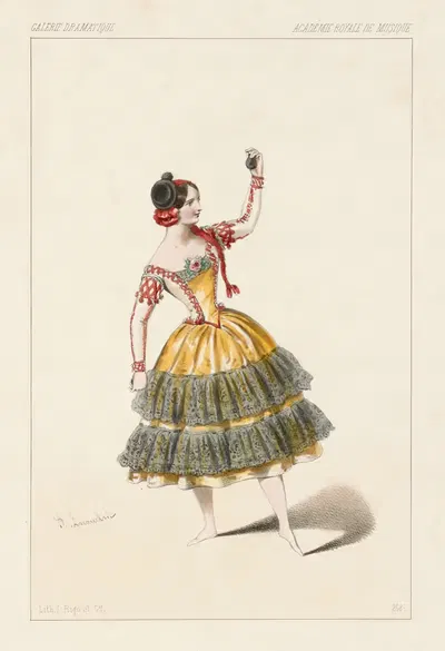 Melle. Dimier, dans Paquita. Académie Royale de Musique by Alexandre Lacauchie, 1846 — digital art print download