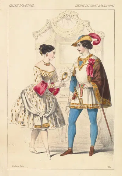 Mme. Legros, rôle de la Coquetterie; Leriche, rôle du Prince Robert, dans Les quenouilles de verre by Alexandre Lacauchie —…