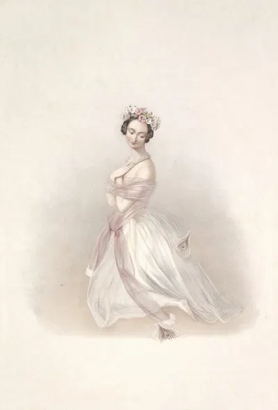 Прощальный сувенир от Марии Таглиони by Альфред Эдвард Шалон, 1845 — digital art print download