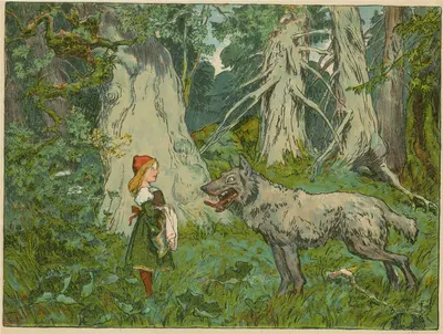Красная Шапочка и волк by Арпад Шмидхаммер, 1904 — digital art print download