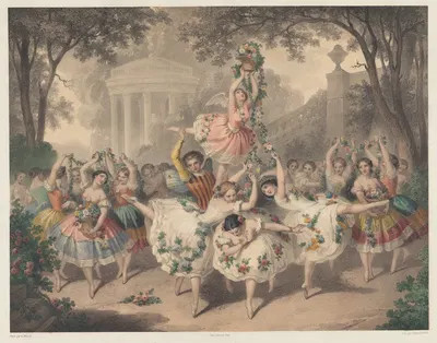 La scène de l'Opéra (Le pas des roses) ballet by Auguste Belin, 1860-1869 — digital art print download