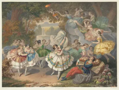Балет в Опере (Пас де сонж) by Огюст Белен, 1860 — digital art print download