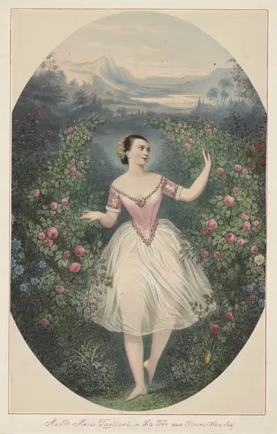 Мадемуазель Мари Таглиони, Фея цветов by Августо Визентини, 1847 — digital art print download