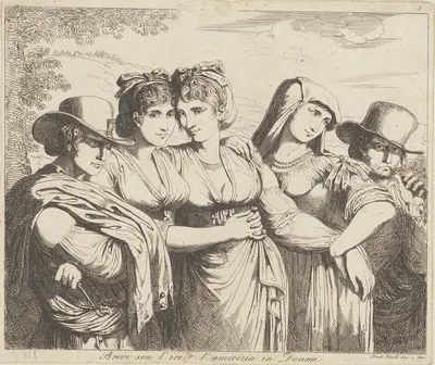 Краткие гнев и дружба у женщины by Бартоломео Пинелли, 1801-1835 — digital art print download