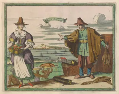 Engelse Quakers en tabak planters aende Barbados by Carel Allard, 1700-1709 — digital art print download