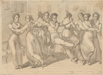 Couples dancing in an interior by Carlo Arienti — digital art print download