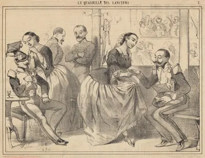 Кадриль лансеров; триумф лансеров в салоне марта by Шарль Вернье, 1840-1903 — digital art print download