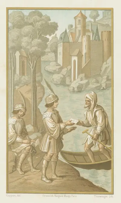 Леандр посылает сообщение любви Герой by Клавдий Иосиф Чаппори, 1858 — digital art print download