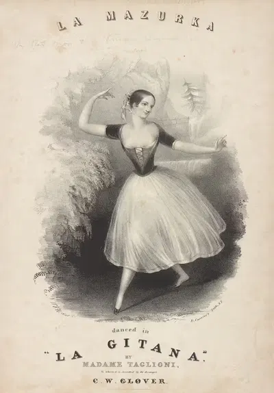 La mazurka danced in La gitana by Currier & Ives., 1840 — digital art print download