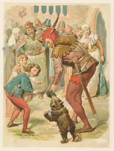 Эйленшпигель и медведь выступают перед королем и горожанами by Евген Климш, 1904 — digital art print download