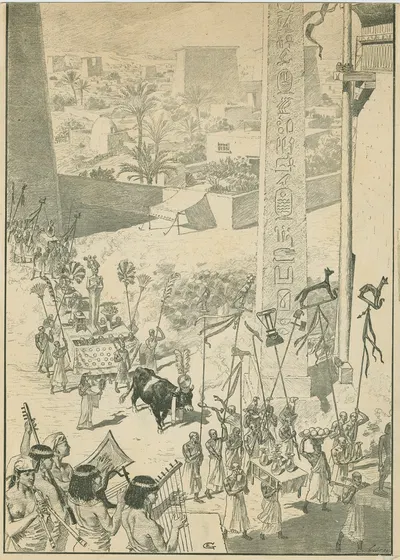 Le boeuf gras dans l'antiquité; Le boeuf by Eugène Grasset, 1884 — digital art print download
