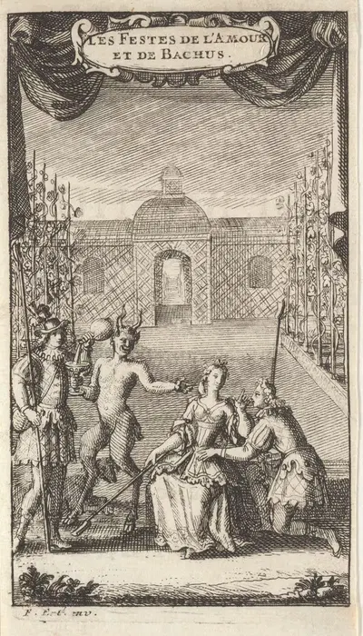 Les festes de l'Amour et de Bachus by Franz Ertinger, 1703 — digital art print download