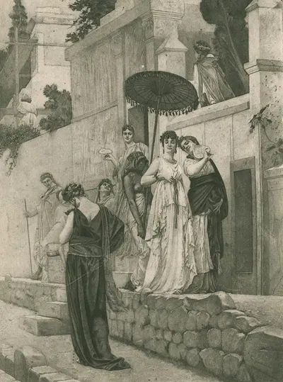 Прогулка по улице Гробниц (Помпеи) by Гюстав Буланже, 1883 — digital art print download