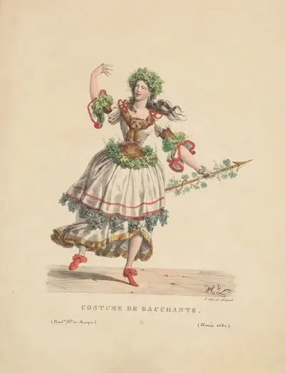 Costume de bacchante by Hippolyte Lecomte, 1821 — digital art print download