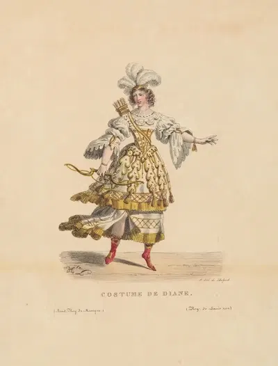 Costume de Diane by Hippolyte Lecomte, 1821 — digital art print download
