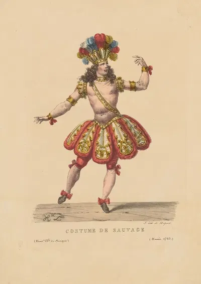Costume de sauvage by Hippolyte Lecomte, 1821 — digital art print download