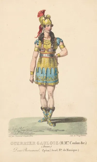 Guerrier gaulois (M.Mrs. Coulon &c.) (Danse) by Hippolyte Lecomte, 1825 — digital art print download