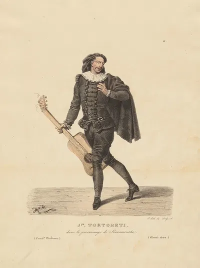 J'ph Tortoreti dans le personnage de Scaramouche by Hippolyte Lecomte, 1821 — digital art print download