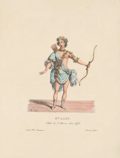 Mlle Lazy, rôle de l'Amour dans Eglé by Hippolyte Lecomte, 1821 — digital art print download