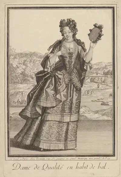 Дама качества в бальном платье by Жан Бераен, 1690-1699 — digital art print download