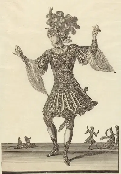 Мужчина в балетном костюме. by Жан Бераен, 1680-1690 — digital art print download
