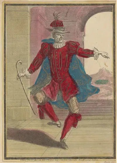 Магни в костюме старика, танцующего в опере Тезея by Жан Бераен, 1675 — digital art print download