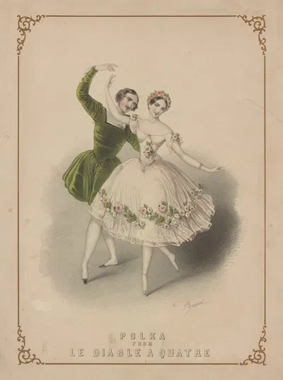 Polka from Le diable à quatre by John Brandard, 1840-1849 — digital art print download