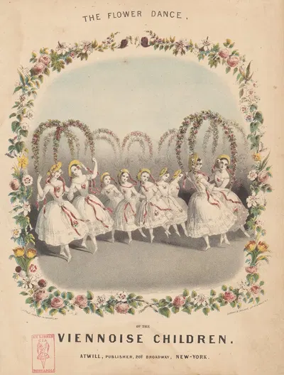 Цветочный танец венских детей by Джон Брандард, 1840-1849 — digital art print download